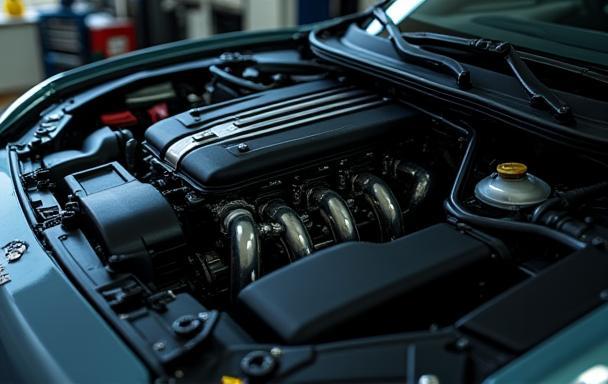 Spotless and shiny engine compartment